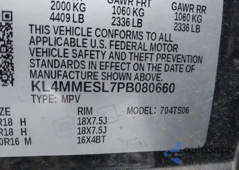 2023 Buick Encore Gx Select Awd from USA, damaged, VIN KL4MMESL7PB080660